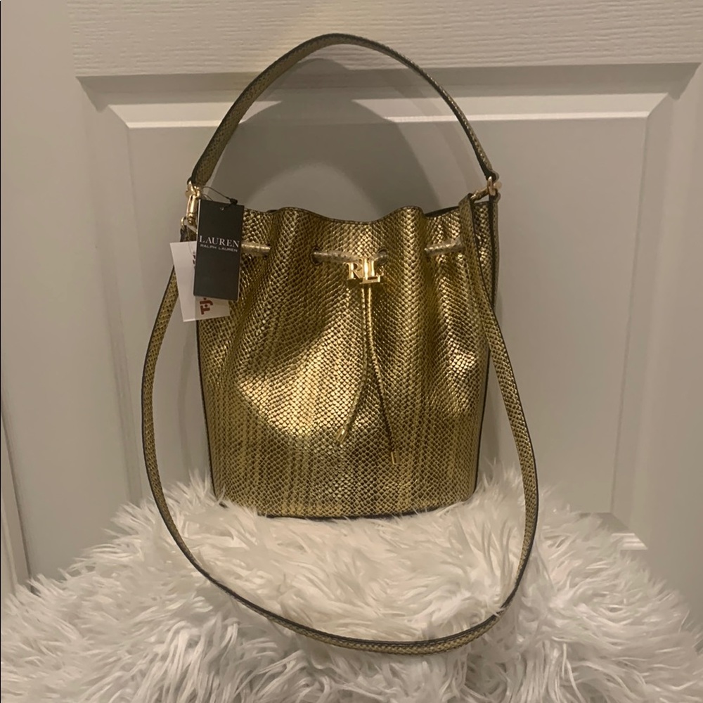 Ralph Lauren Gold Bucket Bag